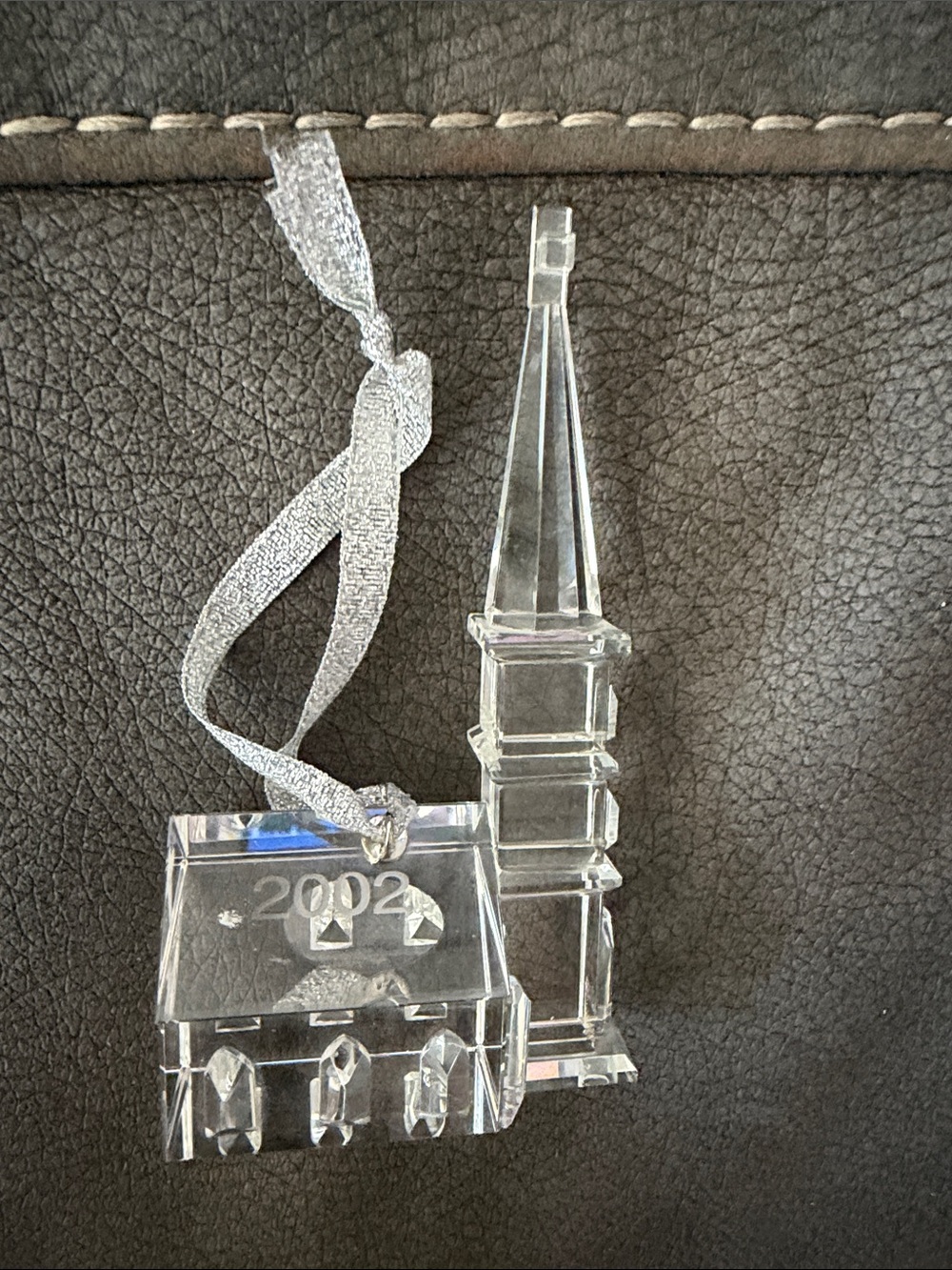 Crystal Church Ornament 2002 - Clear Holiday Decoration